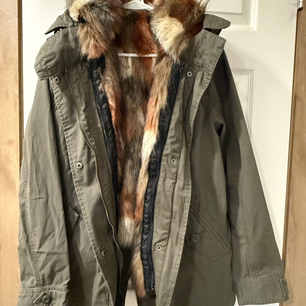 American Eagle Outfitters 2-in-1 Jacket with Faux Fur